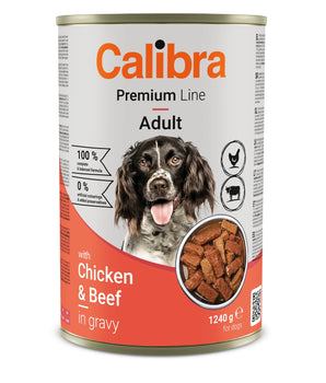 Calibra Dog Premium Line Chicken & Beef in Gravy Canned Food 12x1240g