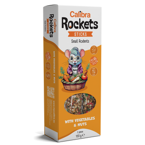 Calibra Rockets Sticks Small Rodents Vegetable & Nut 120g