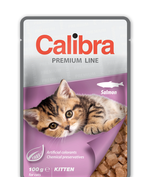 Calibra Cat Premium Kitten Salmon Wet Food Pouch 24x100g